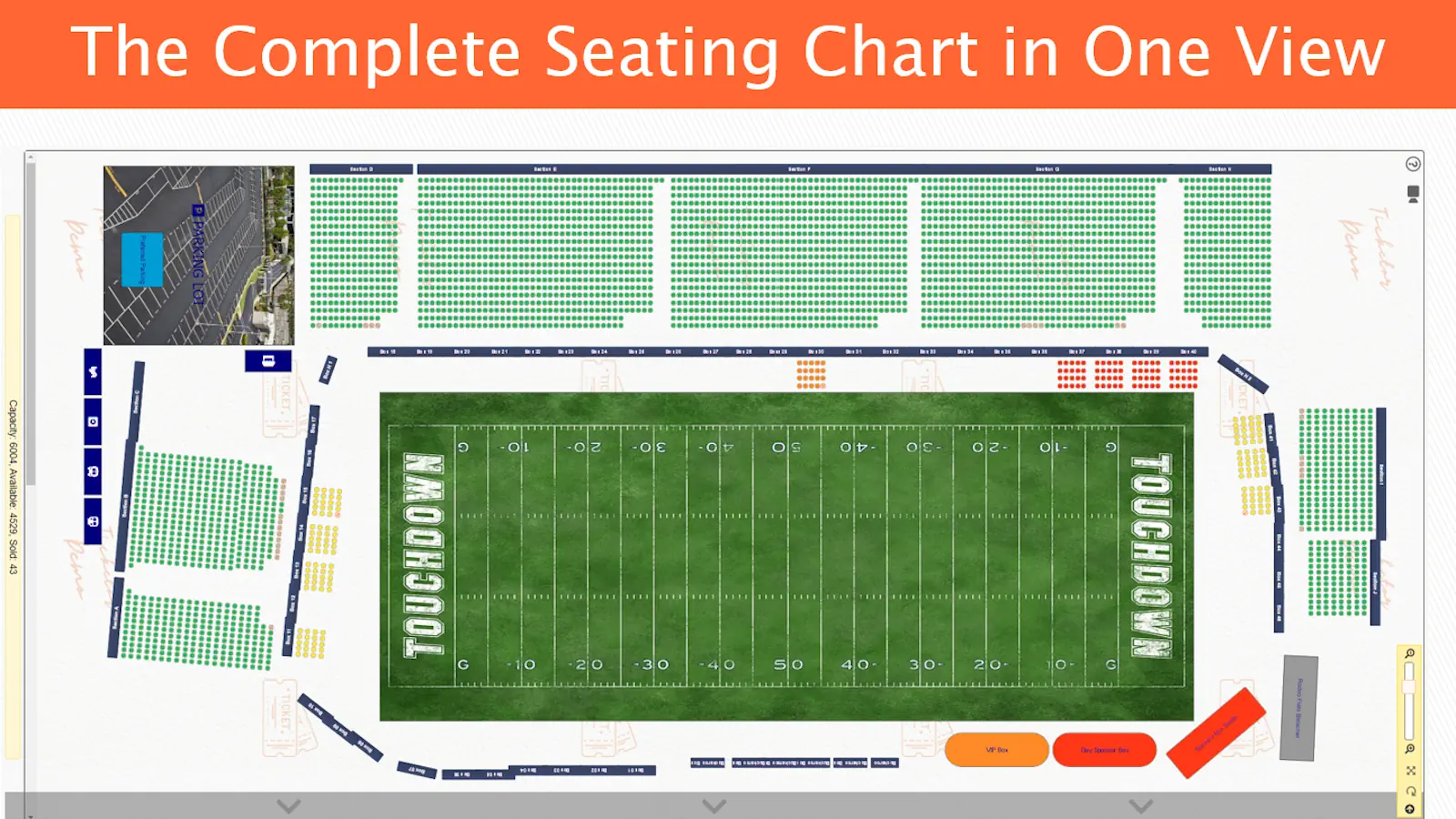 Arena-style seating chart