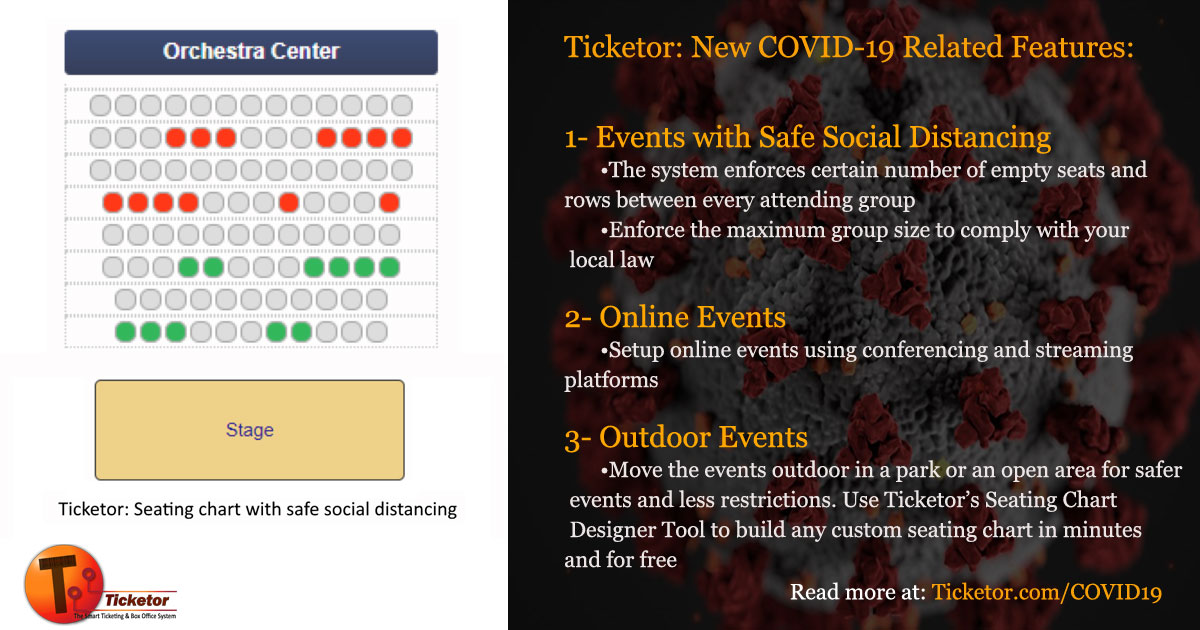 Eventos con distanciamiento social - Eventos en línea - Eventos al aire libre por COVID-19