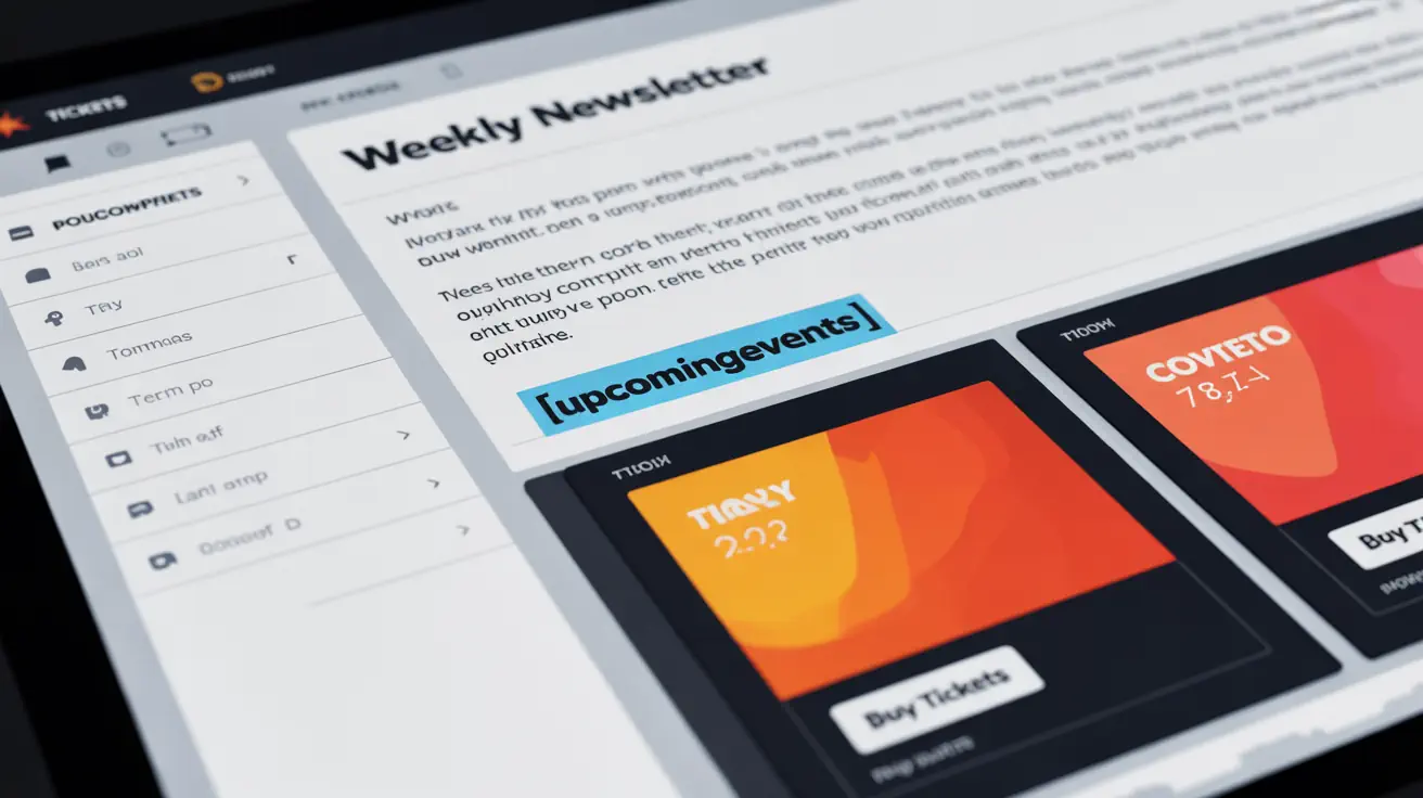 Dynamic upcoming events tag populating a newsletter template automatically