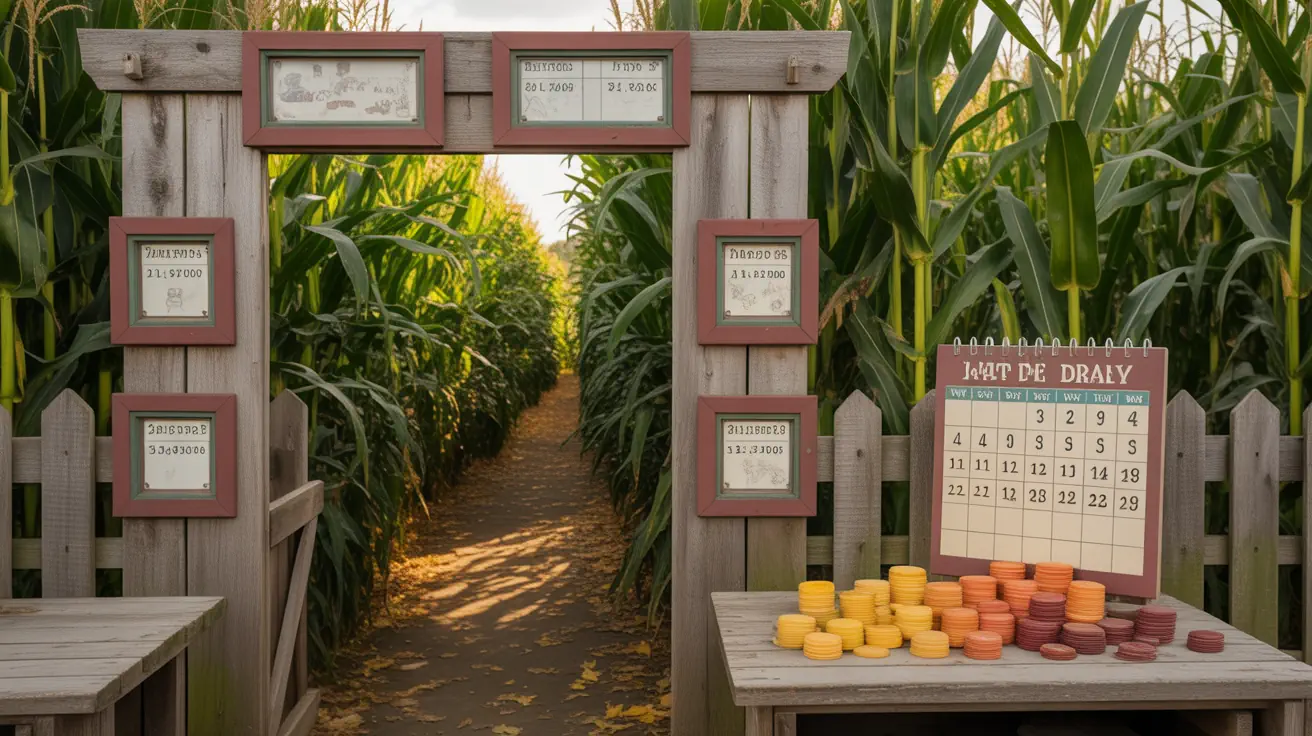 Farm corn maze with staggered entry windows