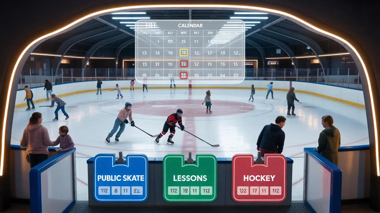 Ice rink public sessions and classes by timeslot