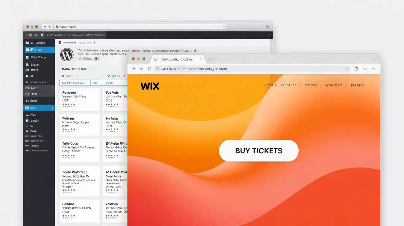 Examples of embedding and linking Ticketor from WordPress and Wix